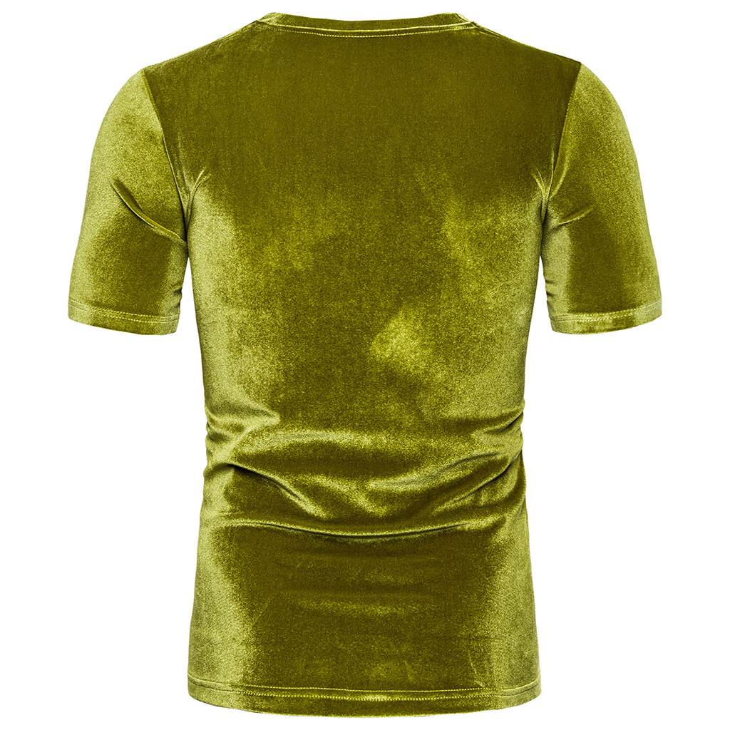 Summer Clothing Colors 2026 - High Street Men Velvet T Shirt