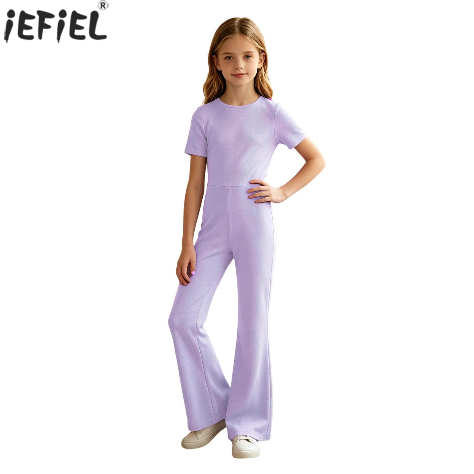 Summer Clothing Needs - Kids Girls Casual Solid Color Jumpsuit