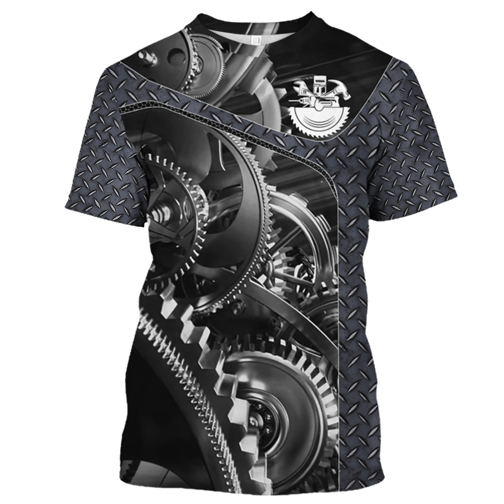 Summer Clothing Names - Vintage T-Shirt Mechanic 3D Print Tops