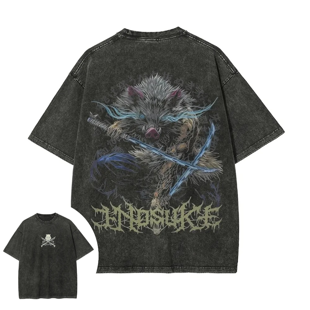 Summer Clothing Good Quality - Demon Slayer Men's Women's Washed T-Shirt