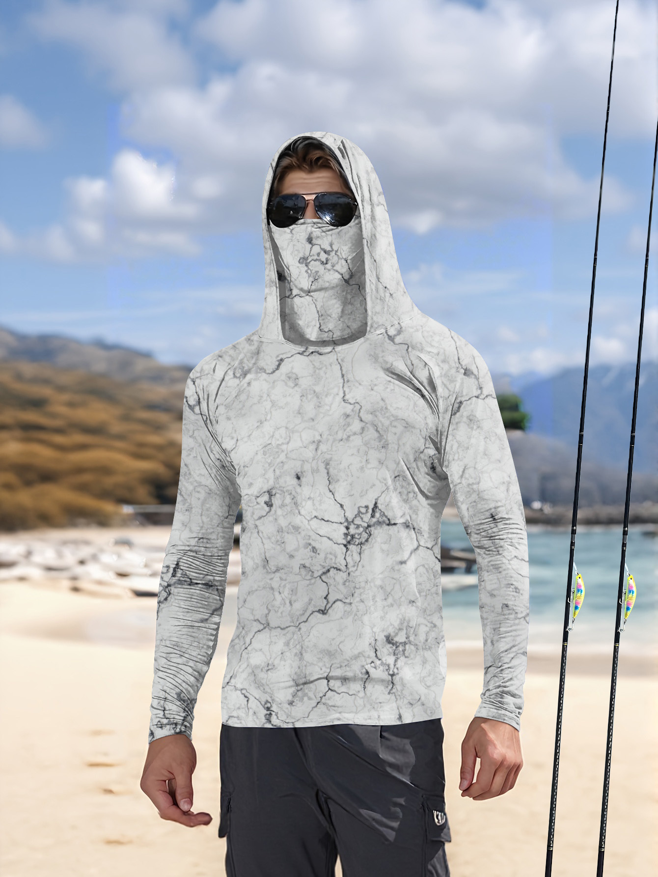 Summer Clothing Men - Men Hood Fishing Shirt long sleeve