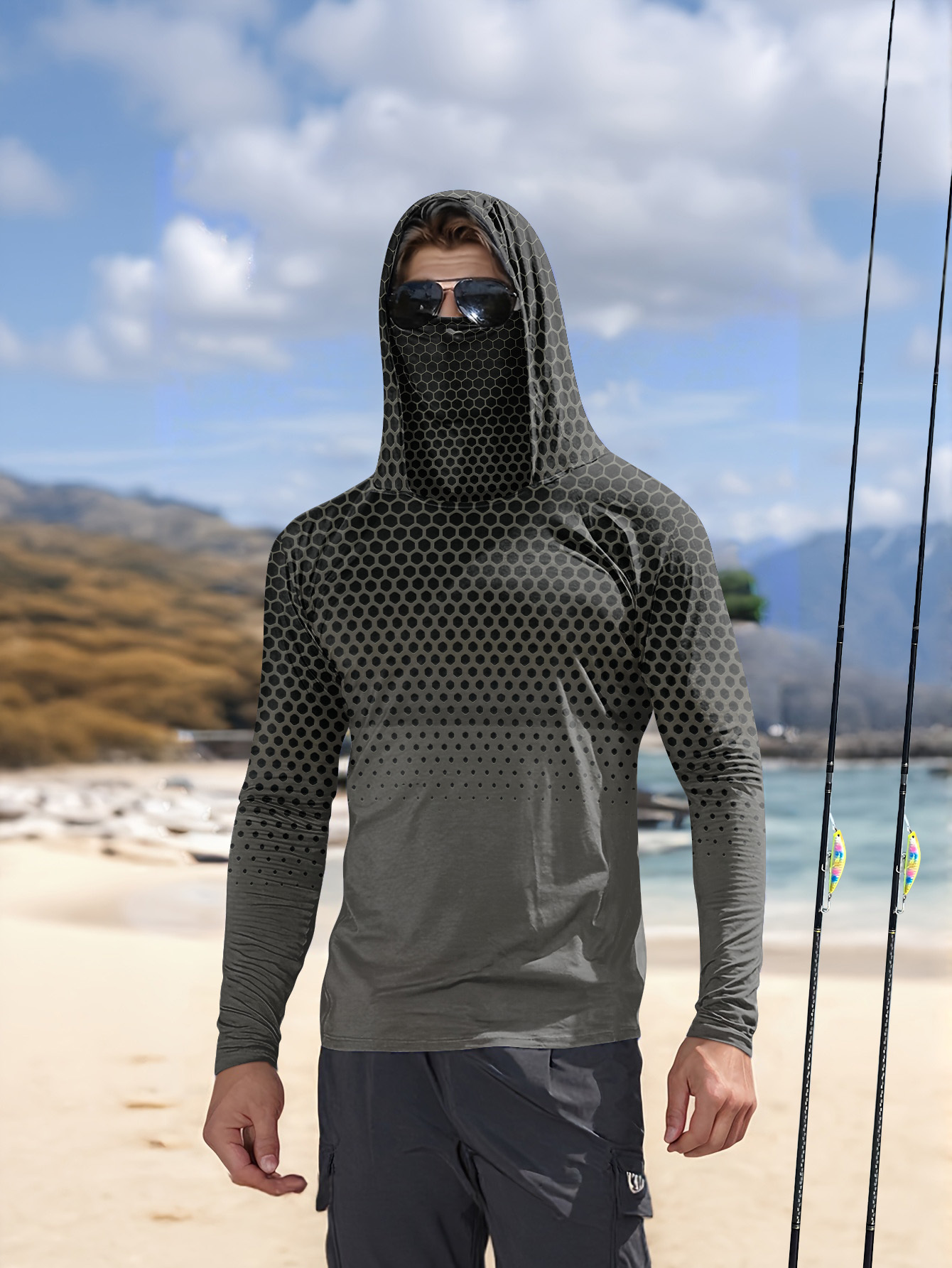Men Hood Fishing Shirt long sl - Summer Clothing Men review and price