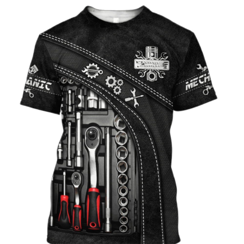 Vintage T-Shirt Mechanic 3D Pr - Summer Clothing Names review and price