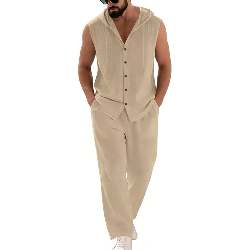 Men's Casual Linen Suit Hooded - Summer Clothing Men review and price