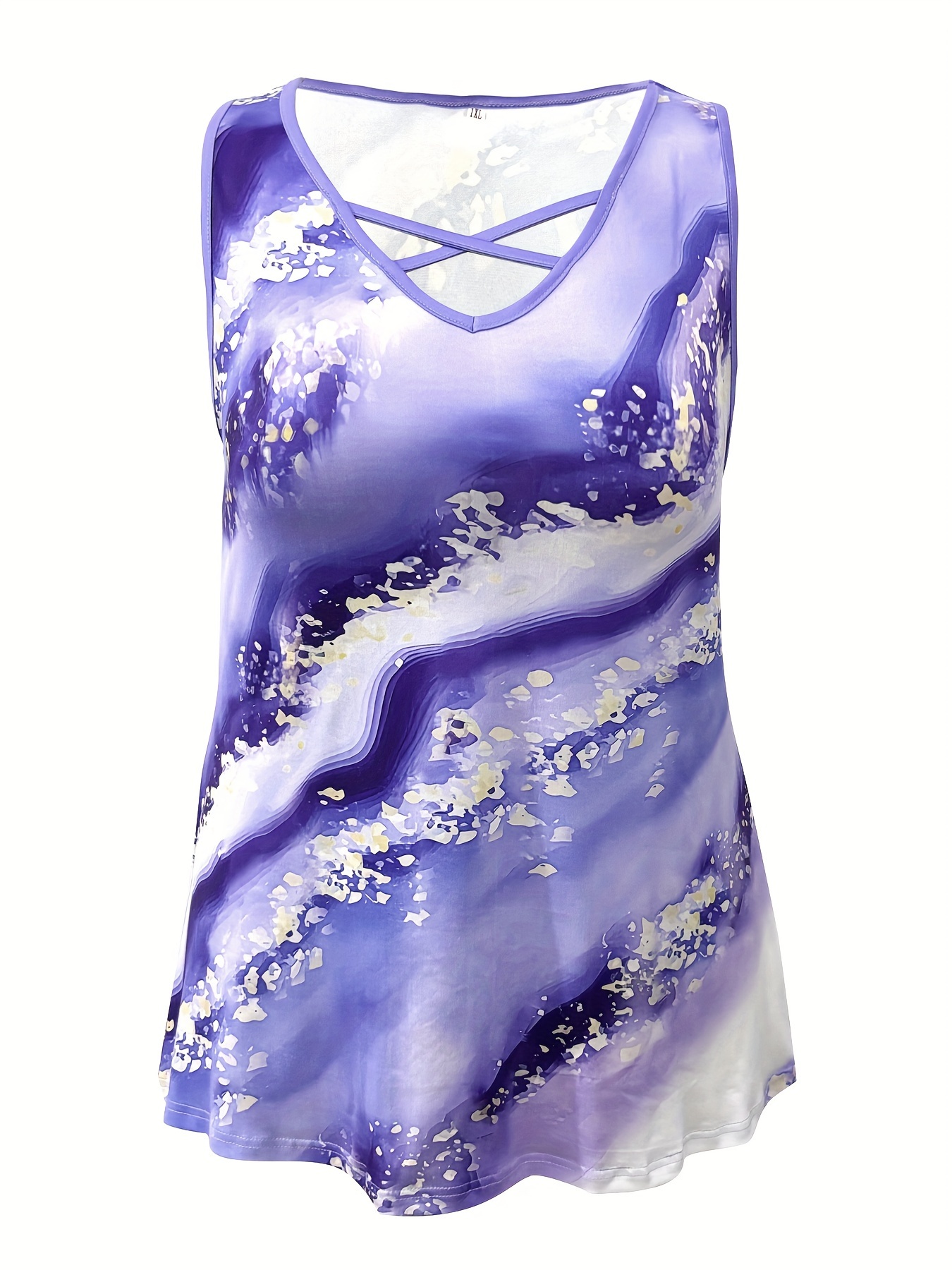 Plus Size Marble Print Tank To - Summer Clothing Plus Size Women review and price